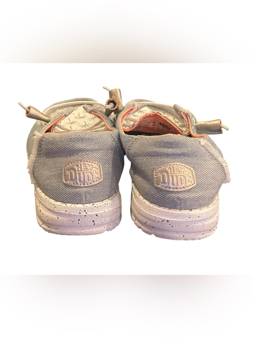 Hey Dude Beige Palm-Print Slip-On Loafers with Coral Lining - Picture 5 of 7